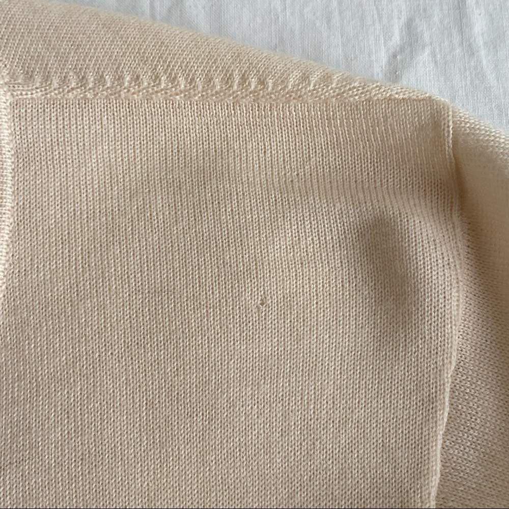 Talbots Cream Merino Wool Ruffle Cardigan Sweater - Picture 13 of 13